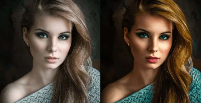 Portrait photo retouching