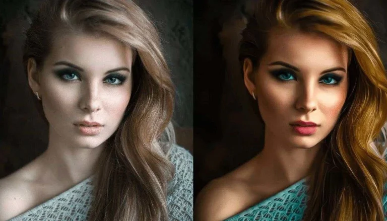 Portrait photo retouching